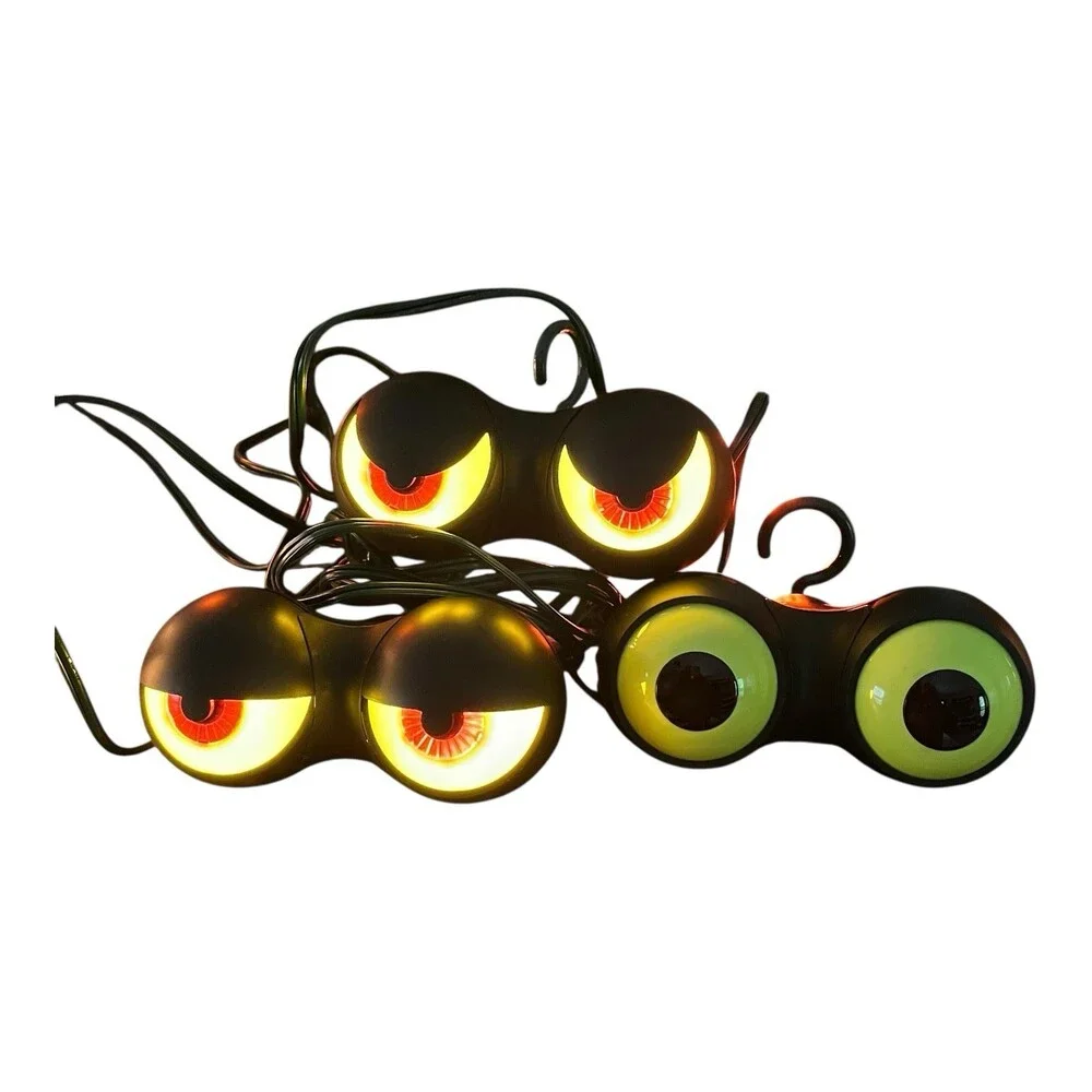 VTG 90s Peep n Peepers Halloween Light Set 3 Spooky Flash Eyes Open Box NIP Work